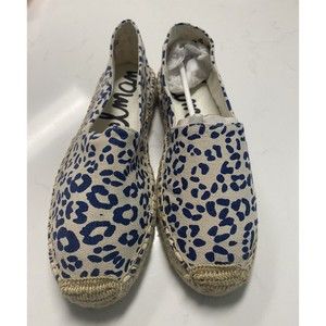 Sam Edelman Verona Women's Blue Leopard Print Espadrilles Canvas shoes size 6.5
